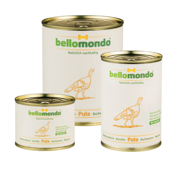 bellomondo - Bio-Hundefutter - Feuchtfutter - Bio-Pute, Knollensellerie-karotte, Buchweizen, Majoran